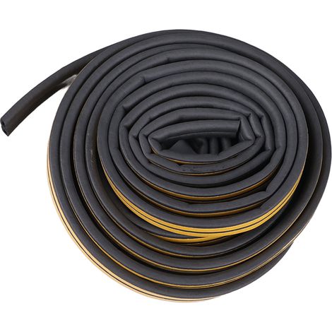 2 Rouleaux de Joint en Caoutchouc en D 13m pour Portes, Étanchéité et Isolation Phonétique, Noir D9x6 (1/5)