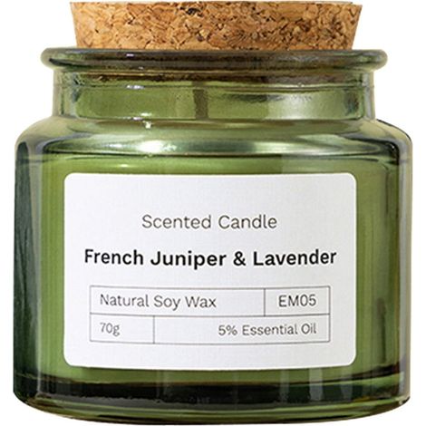 Bougie - Verre - Parfum Lavande - 70 g - 20 Heures De Combustion - Pour Aromathérapie Et Décoration Intérieure - Lot De 1 (1/5)