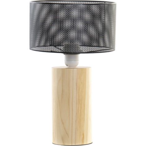 Lampe rétro en bois et métal 34 cm (1/4)