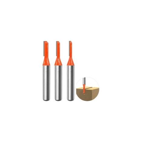 3pcs 8mm Tige Straight Routeur Bit Set, Fraises À Rainurer Fraise À Bois Outillage Bois Fraise 3mm,4mm,5mm Pour Transformation Du Bois Perçage Et Sculpture (1/4)