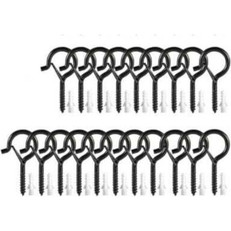 Pack de de 20 crochets , XU,à visser Noir 4 mm x 55 mm, produit qualité supérieure, durable et fiable, matériaux sélectionnés, conforme normes, easy à utiliser , satisfaction garantie - KZQ