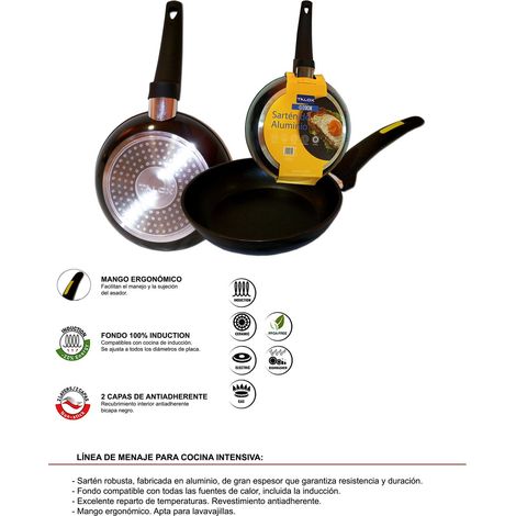 TaloX Bratpfanne aus geschmiedetem Aluminium, 26 cm, extra dick, Induktion