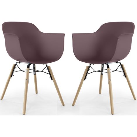 Sedia da Pranzo - Design Scandinavo - Gambe in Legno - Set di 2 - Nordika Talpa