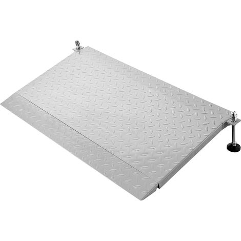 Mophorn Rampe de seuil en aluminium 1080x590 mm, surface antidérapante pour fauteuils roulants, capacité de charge 340,2 kg, adaptée aux seuils de porte, marches, déambulateurs, scooters et chariots (1/5)
