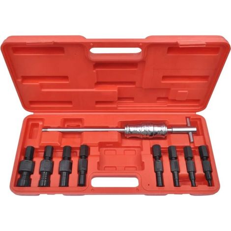 Kit d'extracteurs de roulements pour trous borgnes, 9 pièces (8-32 mm), avec extracteur à inertie (1/3)