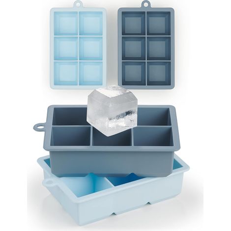 XXL-Eiswürfelformen – 6 XXL-Eiswürfel pro Form (12 Eiswürfel)