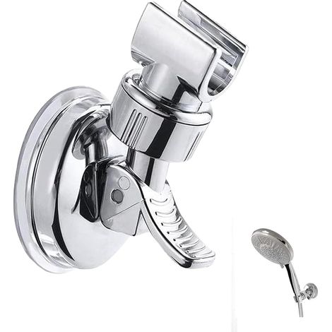 1 Support de douche, Rotation 360°, Ventouse 7,1 cm, ABS, Sans perçage, Salle de bain (1/5)