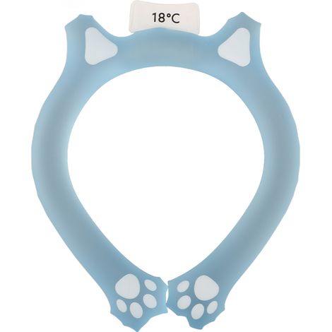 Anneau rafraîchissant pour le cou, tube de glace, bracelet enveloppant portable, soulagement de la chaleur pour les sports d'été en plein air, bleu neutre (1/5)