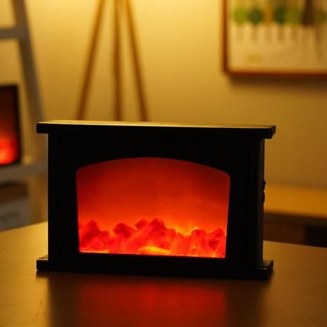 Cheminée électrique factice, cheminée électrique avec effet flamme, cheminée LED rétro sans flamme, style 2 (1/4)
