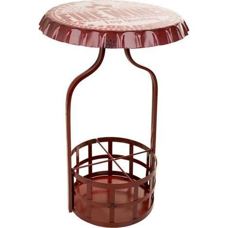 table dappoint design porte bouteilles en métal coloré - rouge brillant style rétro (1/4)