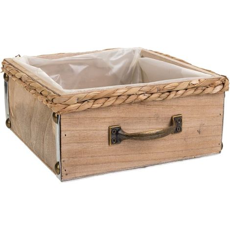 Cajón de madera marrón 23,5x23,5x10,5 (1/5)