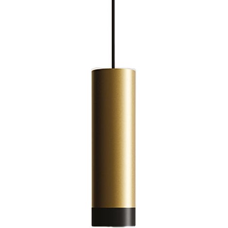Tubotto Lampada a Sospensione LED Design in Alluminio Anodizzato Oro e Nero 8W 2700K 625 Lumen Diametro 4,5 cm Altezza Totale 310 cm IP40