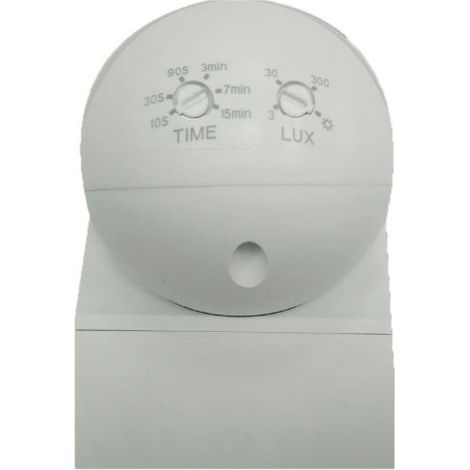 Garza Power - Detector de Movimiento Infrarrojos de Pared Mini, Especial para Exterior, Ángulo de Detección 180º, Blanco