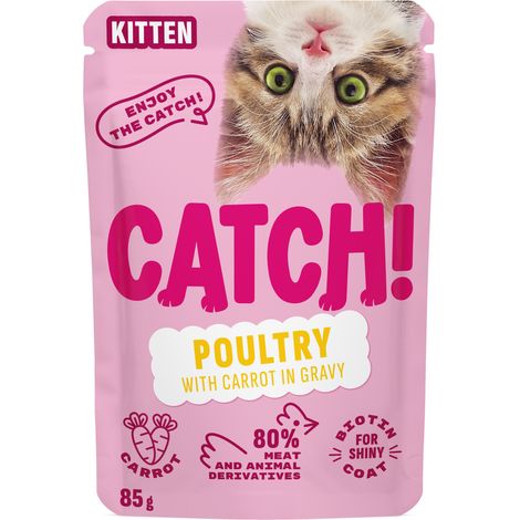 Attrapez  Aliment humide pour chatons Junior Poulet Dinde Sachet de 85 g (1/2)