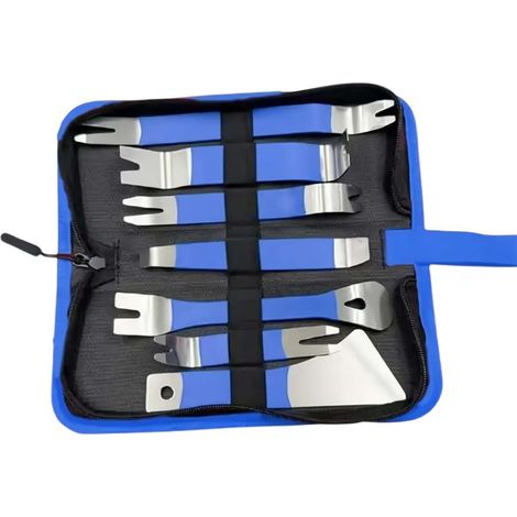 Kit di attrezzi per lo smontaggio degli interni dell'auto, set di leve antigraffio, per la rimozione di pannelli di fissaggio delle portiere e componenti del cruscotto audio. (1/4)