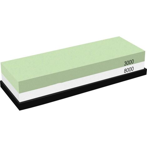 Professioneller, doppelseitiger Schleifstein, Körnung 3000/8000, für Messer und Scheren, rutschfeste Unterseite, Reinigung auf Wasserbasis (1/5)
