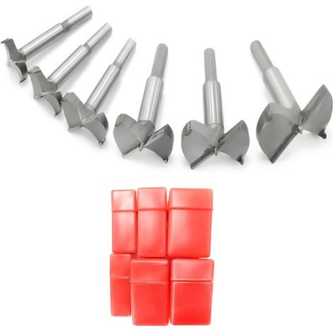 Forstner Drill Bits 30-60mm 6PCS HSS Meche Bois Forstner Foret Forage à Aile Plate Carbone Cémenté Charnière Trou Fraise à Bois avec Queue Ronde Jeu de forets (1/5)