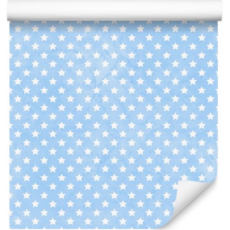 Tapete „Azurblaue Sterne“ für Wohn- und Schlafzimmer, 50 x 1000 cm (1/5)