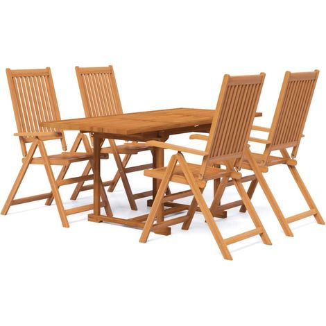 Maison Exclusive - 5-tlg. Garten-Essgruppe Massivholz Akazie 120-