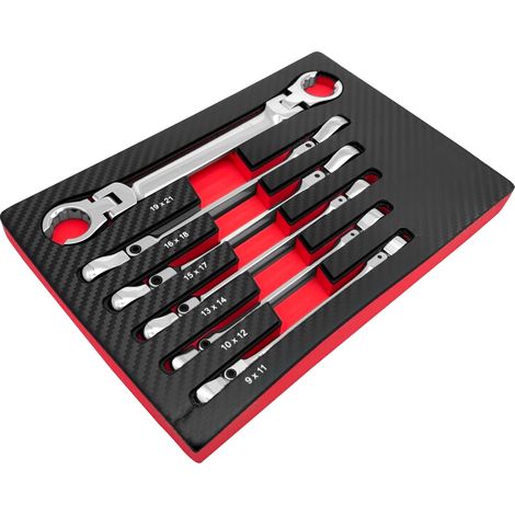 6PCS Jeu de Clés à Tuyauter à Tête Flexible Métrique pour Auto (1/5)