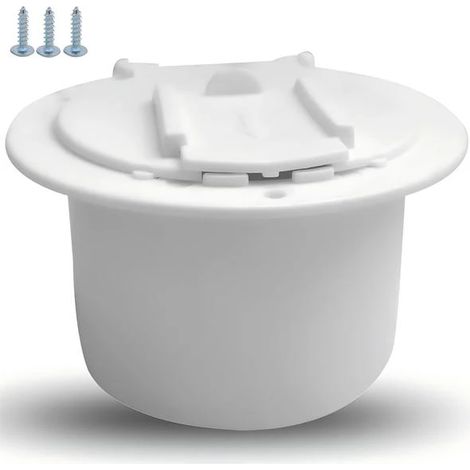 Accessoires pour camping-cars : Porte de gestion des câbles, organiseur de câbles (blanc) avec 3 vis (1/5)
