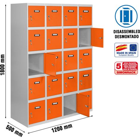 Simonrack Armadio moderno grigio e arancione in metallo