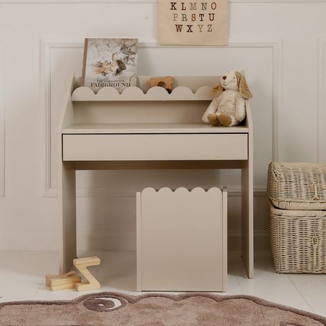 Scrivania a 1 cassetto con sedia Bellamy Book Nook Beige