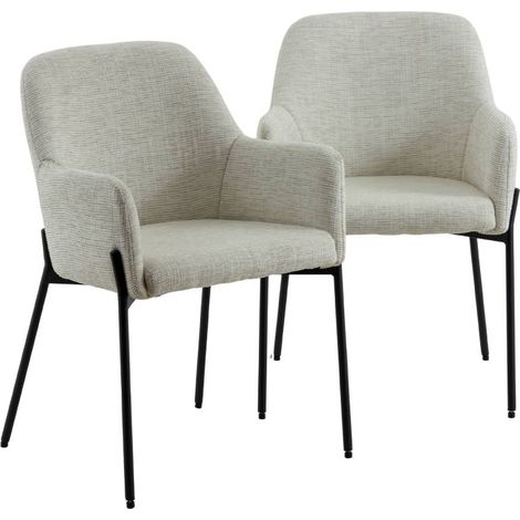 Fauteuil en tissu gris clair Kanoa (lot de 2) (1/5)