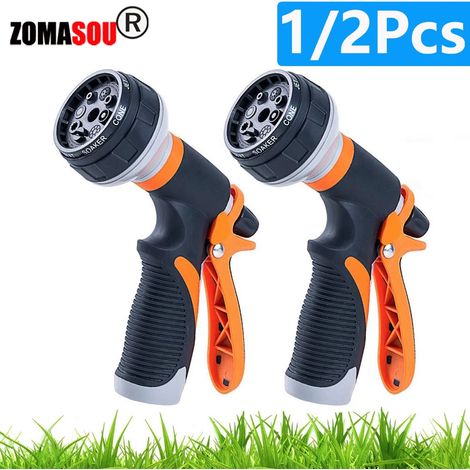 (2 pièces) ZOMASOU Pistolet d'arrosage pour tuyau de jardin, 8 modes, pulvérisateur haute pression pour lavage de voiture, buse d'arrosage pour plantes, pelouse et jardin (1/5)
