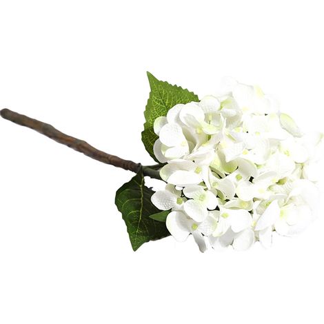 Bouquet D Hortensias Artificiels En Soie Blanc Pour Mariage Et Décoration Maison Lot De 1 (1/2)
