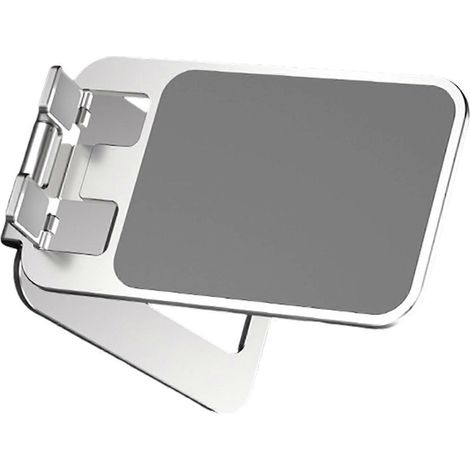 Support de téléphone ultra-mince, portable et pliable en alliage d'aluminium pour une utilisation sur bureau, angle réglable à 210°, convient aux smartphones et aux tablettes, argent. (1/5)