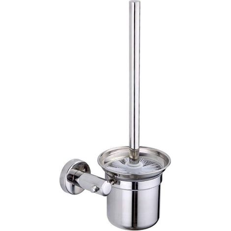 Balayette WC Brosse de Toilette et Support, Kit de Brosse de Nettoyage de Salle de Bain, Brosse pour Toilette en INOX ,32cm