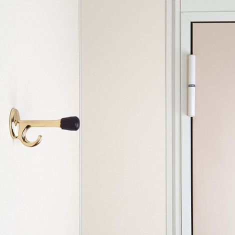 Ouvre&Déco – Butée de porte murale crochet en zamak doré poli – Embout caoutchouc noir absorbant chocs – Installation rapide et simple (1/5)