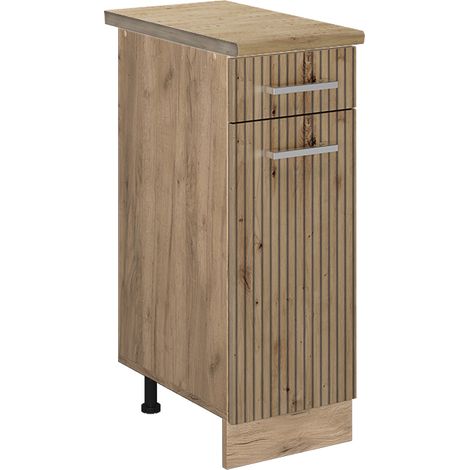 Meuble cuisine R-Line, Chêne Artisan, 30 cm , PT Chêne, Vicco
