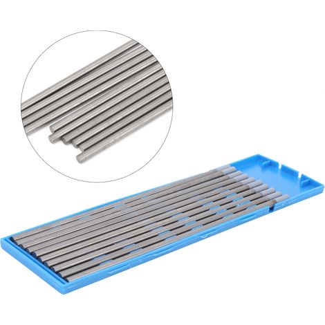 Lot de 10 aiguilles de soudage TIG WC20 de 4 mm pour le soudage d'acier inoxydable fin (gris)