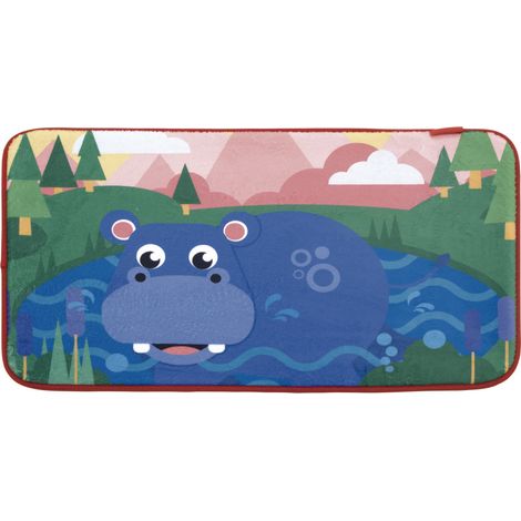 Tapis super doux pour la chambre motif Hippopotame - 45x75cm (1/2)