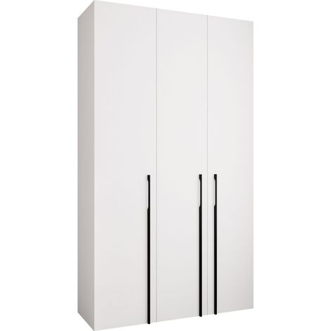 Armario Hartford 571, Blanco, 246x140x42cm, Puertas de armario: Con bisagras, Número de estantes: 7