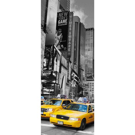 Sticker Porte 204x83 cm Time Square et Taxis New York Taxi (1/5)