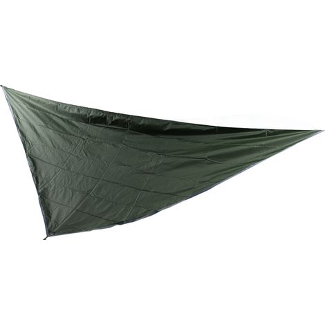 Bâche de Camping Générique 210T Polyester Imperméable Anti-UV Carrée 3m Renforcée avec Piquets et Cordes Vert Militaire (1/4)