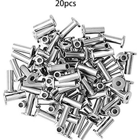 20 Pcs Manchons de Protection en Acier Inoxydable pour Garde-corps de Câble 1/8 Pouce Poteaux en Bois, Balustrade de Bricolage ,Lefou (1/5)