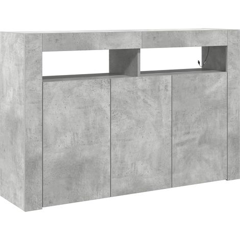 Buffet Meuble de rangement Gris béton 116 x 30 x 75 cm Bois d'ingénierie (1/5)