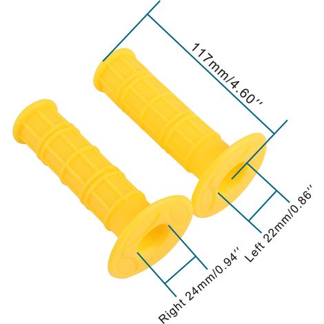 24mm Yellow Half-Patterned Handle - PITBIKE/ATV/Motorcycle Function: Soft (1/4)