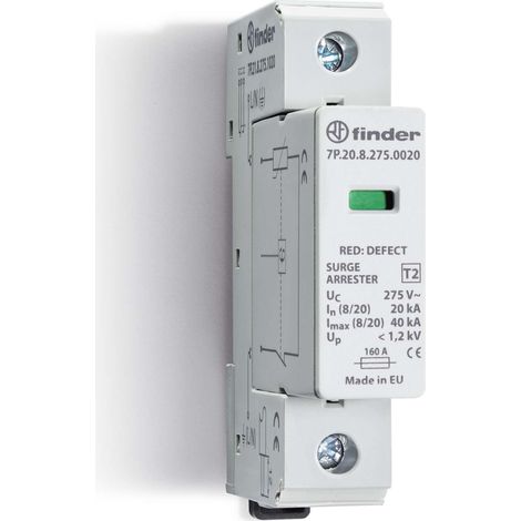 Protecteur de surtension (SPD) Type 2 Finder AC Monophasé - DC Triphasé (1/2)