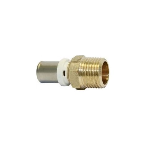 Conector macho fijo de 15/21 para crimpado para multicapa D16 Fixomultix tubo exterior ø16.