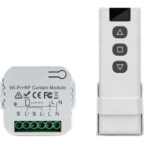 Module Volet Roulant Connecté, Avec RF Télécommande, Interrupteur Volet Roulant Connecté en Pourcentage Compatible avec Alexa et Google Home, Contrôle à Distance, Emetteur Radio, Relais Mura