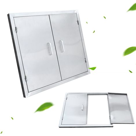 Porte de placard inox 304 – 60×70 cm, épaisseur 1 mm, finition polie – Pour cuisine intérieure et extérieure, BBQ, armoire