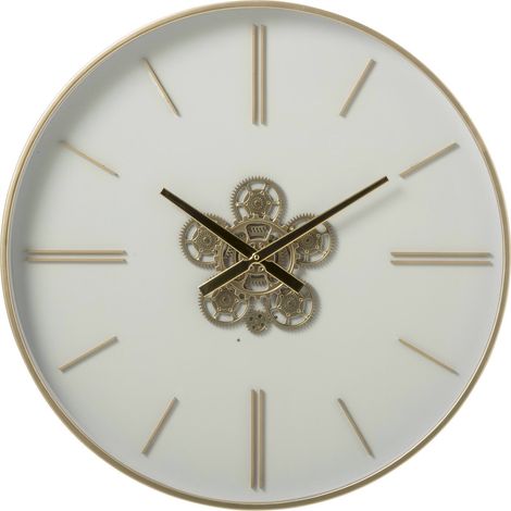 Horloge murale chic en métal blanc et doré - blanc et doré (1/5)