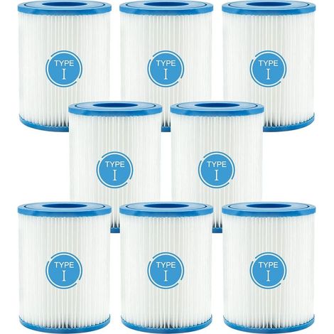 8x Cartouches de Filtration de Piscine Type I pour Bestway Taille I Filtre Piscine Cartouche filtrante de Rechange pour Spa de Piscine (1/4)