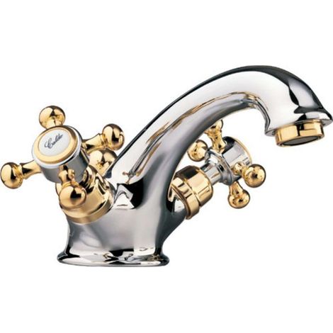 Sapho Reitano Rubinetteria Antea - Mitigeur de lavabo avec bonde chrome/or 3172 (1/2)