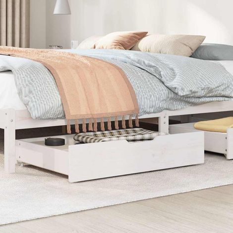 Tiroirs sous le lit 2 pcs blanc 85x55x17 cm bois de pin massif (1/5)